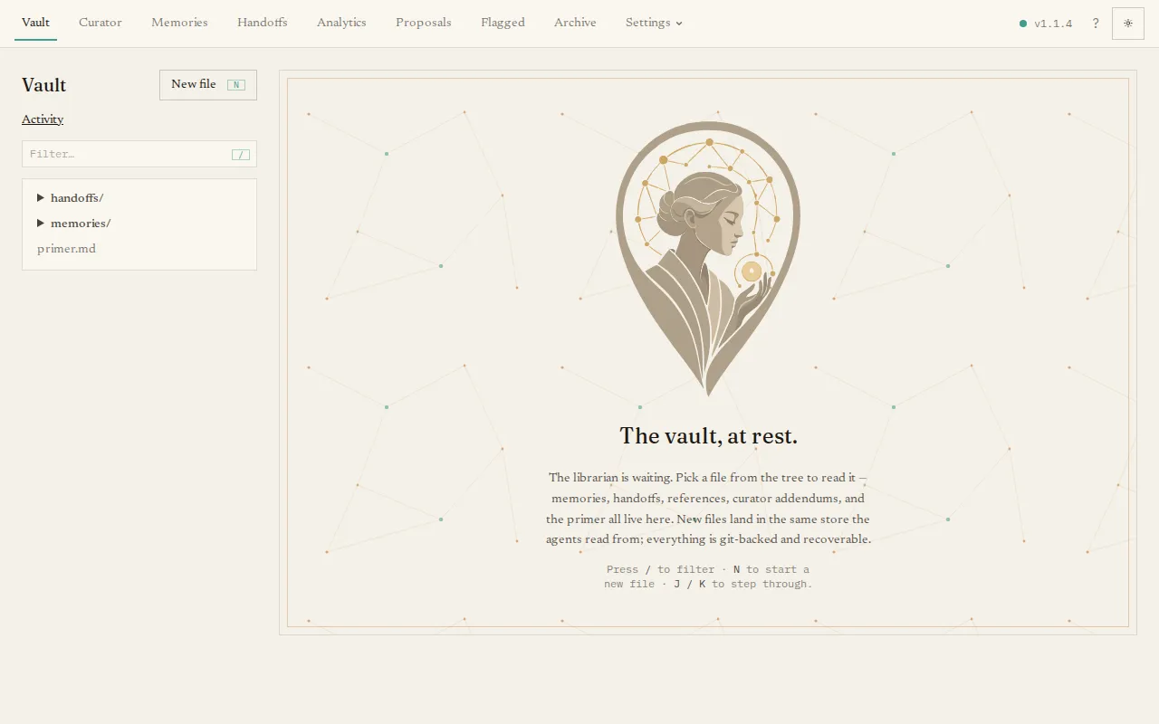 The Vault file explorer